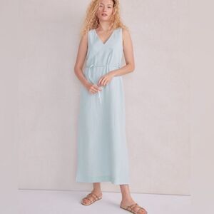 Haven Well Within 100% Organic Cotton Gauze Muslin Dress Powder Blue XL